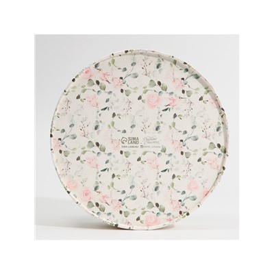 Коробка для макарун, кондитерская упаковка тубус с окном, «Цвети от счастья» 20×20×5 см