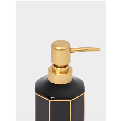 Набор для ванной «Равновесие», 2 предмета, дозатор для мыла, стакан, чёрный