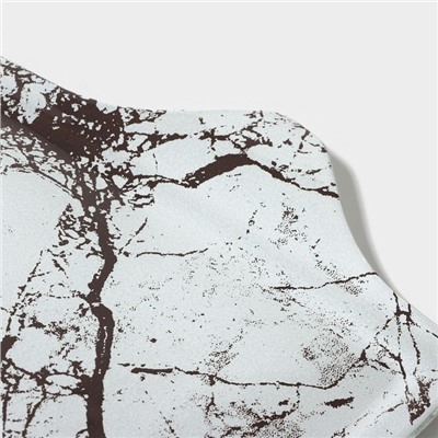 Блюдо стеклянное сервировочное Magistro «Мрамор», 26.5×17.5×2 см, цвет белый