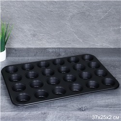 Форма для выпечки кексов и тарталеток 24 ячейки 37х25 см / d-4,5;h-2,5  / F-764 /уп 36/ 0.49/