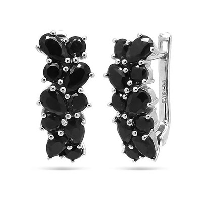 Серьги из серебра сапфир корунд, Арабеска