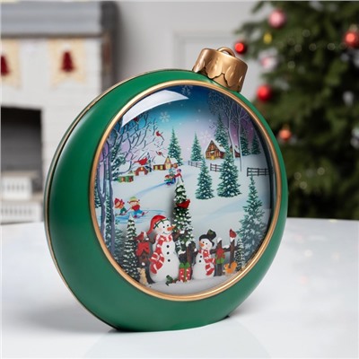 Фигура светодиодная «Зимнее сияние», 20.9×21.3×8.5 см, музыка, батарейки ААх3 (не в комплекте), USB, свечение тёплое белое