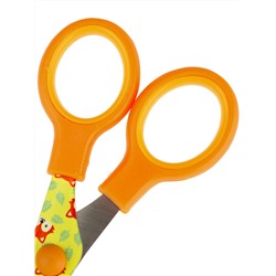 Ножницы детские, 13 см. ЛИСЕНОК (НЖ-1174) с цветной печатью на лезвии, пластиковые кольца