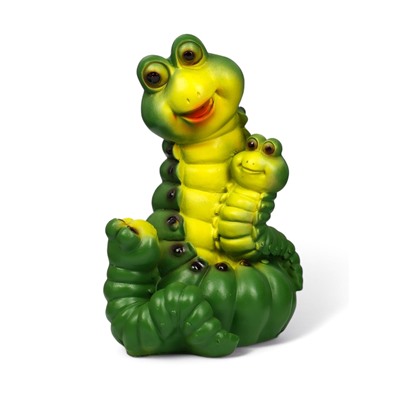 Садовая фигура из полистоуна «Гусеницы семья », 24×14×15 см