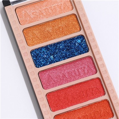 Палетка теней для век с шиммером 10 цветов