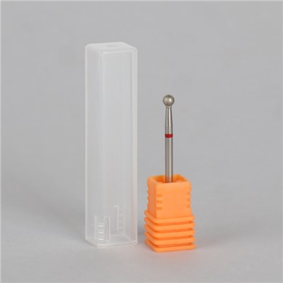 Фреза алмазная для маникюра «Шар», мелкая зернистость, 3.5 мм, в пластиковом футляре