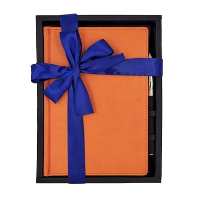 Подарочный набор Ежедневник недатированный А5+ 272 стр. "VELVET" (ОРАНЖЕВЫЙ)+ ручка 3-115/06-2 Bruno Visconti