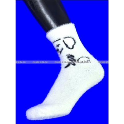 5 ПАР - Байвей термоноски женские ангора НОРКА ШЕРСТЬ "Мордочки" арт. 3561