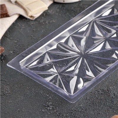 Форма для шоколада «Цветы», пластик, 20.5×10.5×1.5 см, прозрачная