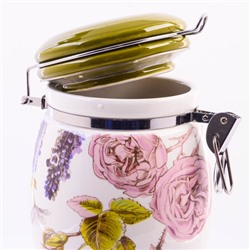 60256 Банка для сыпучих 900мл Розовый сад доломит/металл LR (х24)