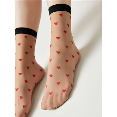 Полиамидные CONTE FANTASY Носки с рисунком «сердечки»
