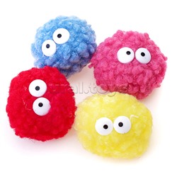 Декоративные украшения "Помпоны с глазками" 50 мм, в пластиковом пакете с блистерным подвесом, цвет ассорти