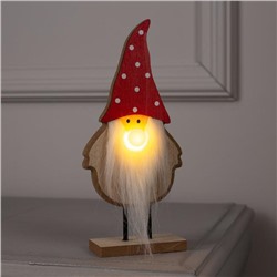 Светодиодная фигура «Дед Мороз» 7×22×5 см, дерево, от батареек LR1130×3, свечение тёплое белое