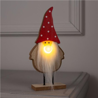 Светодиодная фигура «Дед Мороз» 7×22×5 см, дерево, от батареек LR1130×3, свечение тёплое белое