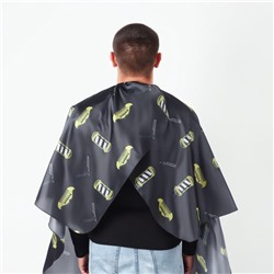 Пеньюар парикмахерский, с крючком, чёрный, жёлтый