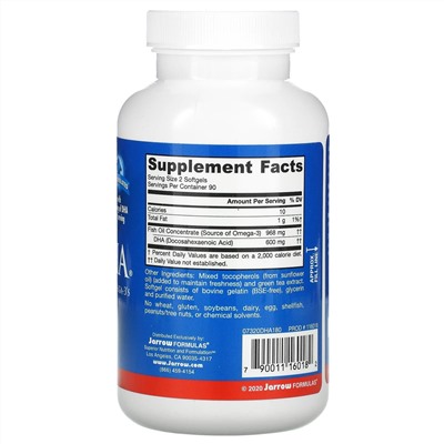Jarrow Formulas, Max DHA, 180 мягких таблеток