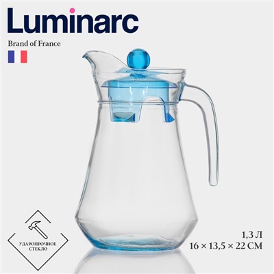 Кувшин Luminarc Arc, 1.3 л, пластиковая крышка, стекло, прозрачный