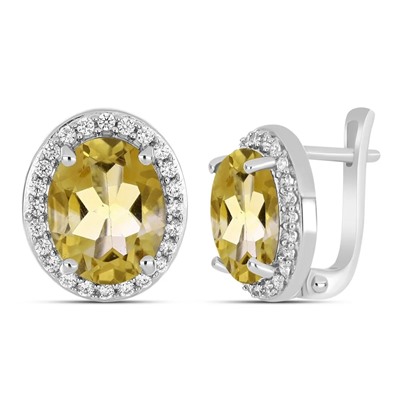 Серьги, цитрин, Вираж