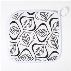 Набор кухонный Этель Leaves варежка-прихватка 20×27 см, прихватка 19×19 см,100% хлопок