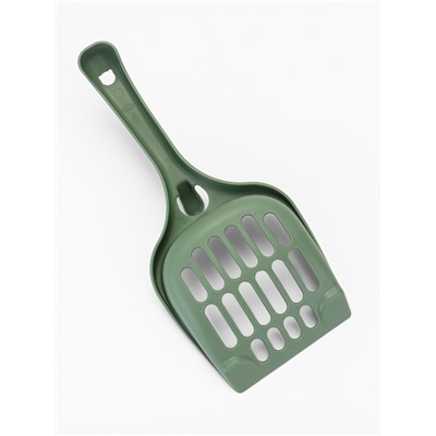 Лоток для кошек "Фур-Мур", 48×35.5 см, с высоким бортом и совком, покрытие Soft-touch, цвет изумруд