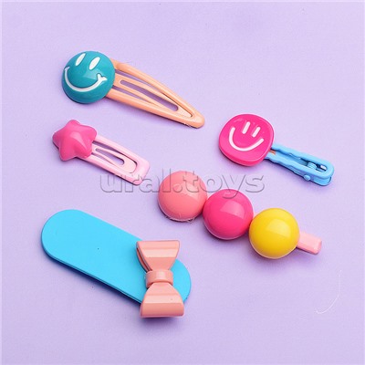 Набор заколок для волос "Смайлики" в пакете