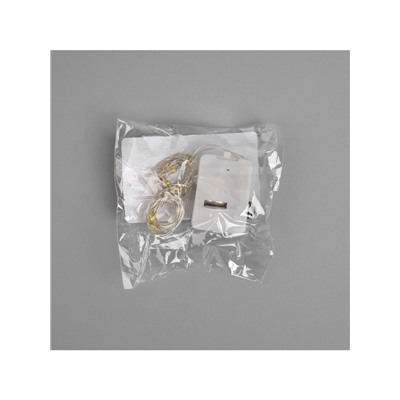 Гирлянда «Нить» 1 м роса, IP20, серебристая нить, 10 LED, 3 режима, батарейка AG13×3 (в комплекте), свечение тёплое белое