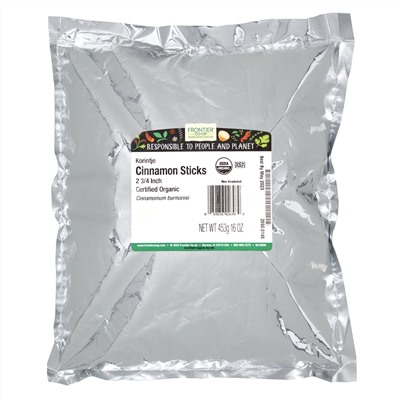 Frontier Natural Products, органические палочки индонезийской корицы, 7 см (2 3/4 дюйма), 453 г (16 унций)