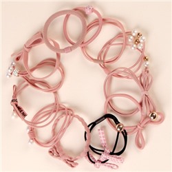 Резинка для волос набор 12 штук / YAN-26 /уп 1/розовые