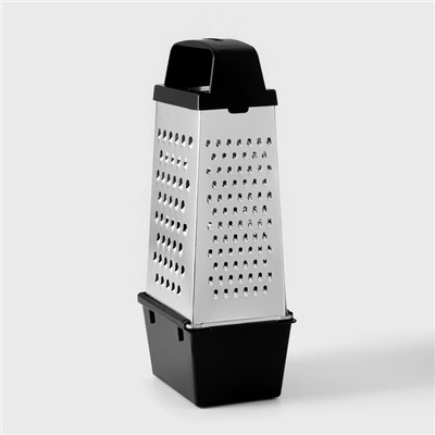 Тёрка с контейнером КВАРЦ «Комфорт», 4 грани, 450 мл, 11×8.5×27 см, металл, МИКС