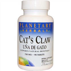 Planetary Herbals, Кошачий коготь, Уна де Гато, 750 мг, 90 таблеток