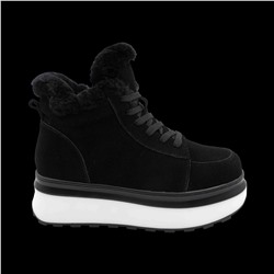 Ботинки из натуральной кожи на меху MZ0122-5 черные