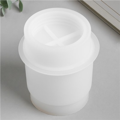 Молд силиконовый «Баночка круглая» с крышкой 10×10×11.5 см