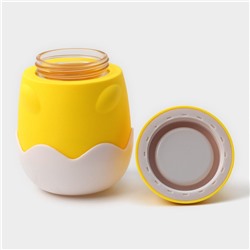 Бутылка для воды «Цыплёнок», 290 мл, в силиконовом чехле, стекло, жёлтая