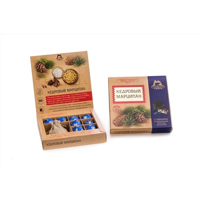 Кедровый марципан с ЧЕРНИКОЙ и травяным чаем / коробка / 120 гр / ТМ Территория Тайги