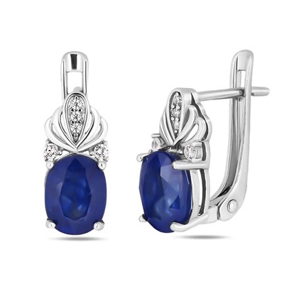 Серьги, сапфир корунд, SL-RIC109