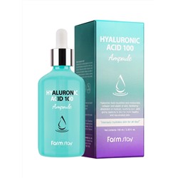 FARMSTAY - СЫВОРОТКА ДЛЯ ЛИЦА С ГИАЛУРОНОВОЙ КИСЛОТОЙ HYALURONIC ACID 100 AMPOULE, 100 ML