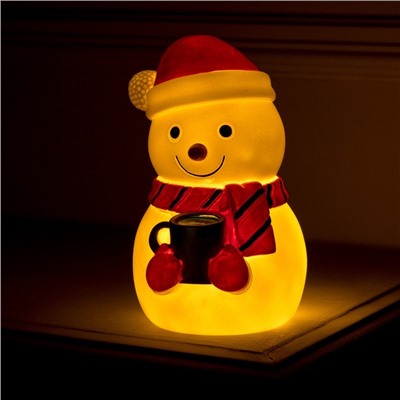 Светодиодная фигура «Снеговик» 9×20×9 см, пластик, батарейки LR44×3 (в комплекте), свечение тёплое белое