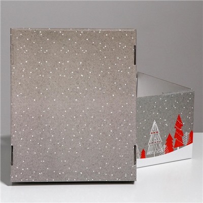 Коробка подарочная новогодняя складная «Новогоднее поздравление», 31×25.5×16 см, Новый год