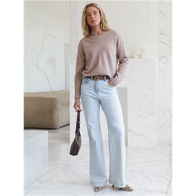 Джинсы-клеш из эластичного денима