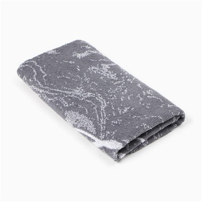 Полотенце махровое Этель «Илья», 50×90 см, 100% хлопок, 420 г/м², серое