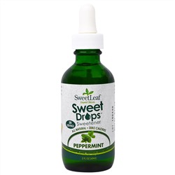 Wisdom Natural, SweetLeaf, Жидкая стевия, перечная мята, 60 мл