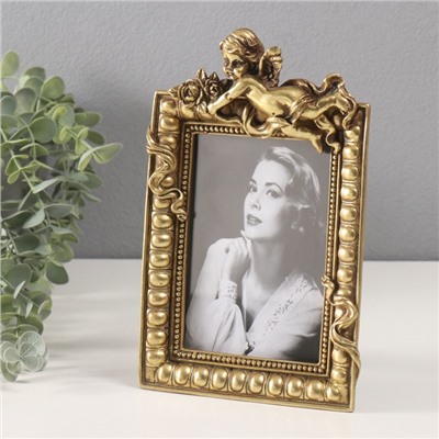 Фоторамка для фото 10×15 см «Ангел», полистоун под золото, 24.5×15.5×4 см