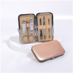 Набор маникюрный Metallic, 6 предметов, в футляре, МИКС