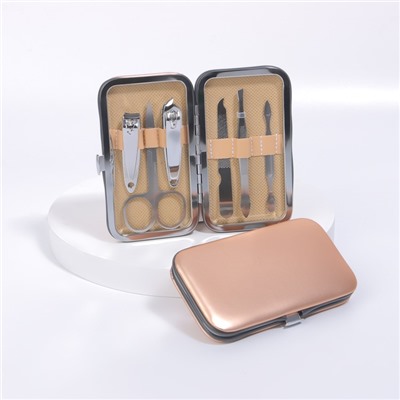 Набор маникюрный Metallic, 6 предметов, в футляре, МИКС