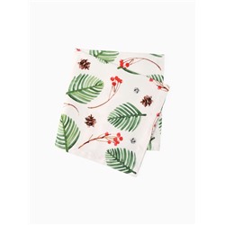 Набор салфеток сервировочных на стол «Этель. С Новым Годом», 2 шт., белые, с декоративными кольцами, 40×40 см