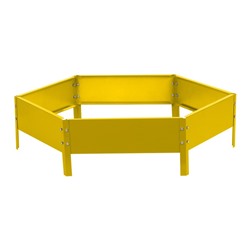 Клумба оцинкованная, d=80 см, высота бортика 15 см, жёлтая, Greengo