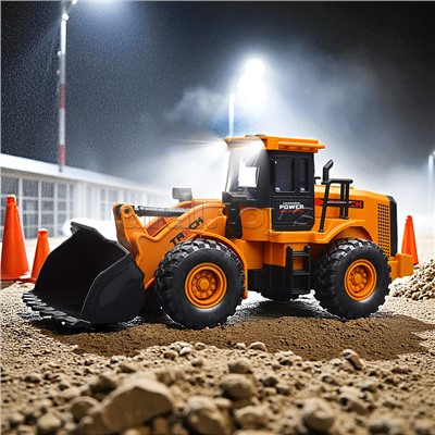 Машина "Трактор-погрузчик" с краном (свет, звук) в коробке