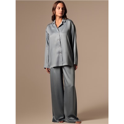 Пижама женская (рубашка, брюки) SL HOME Tensel Home, размер 40-42, голубая