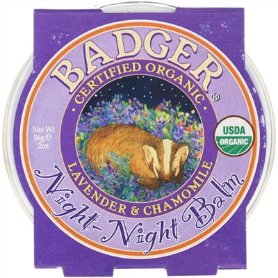 Badger Company, Organic, Night-Night Balm, Lavender & Chamomile, 2 oz (56 g)