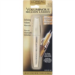 L'Oreal, Тушь для ресниц Voluminous Million Lashes, угольно-черная 635, 9 мл